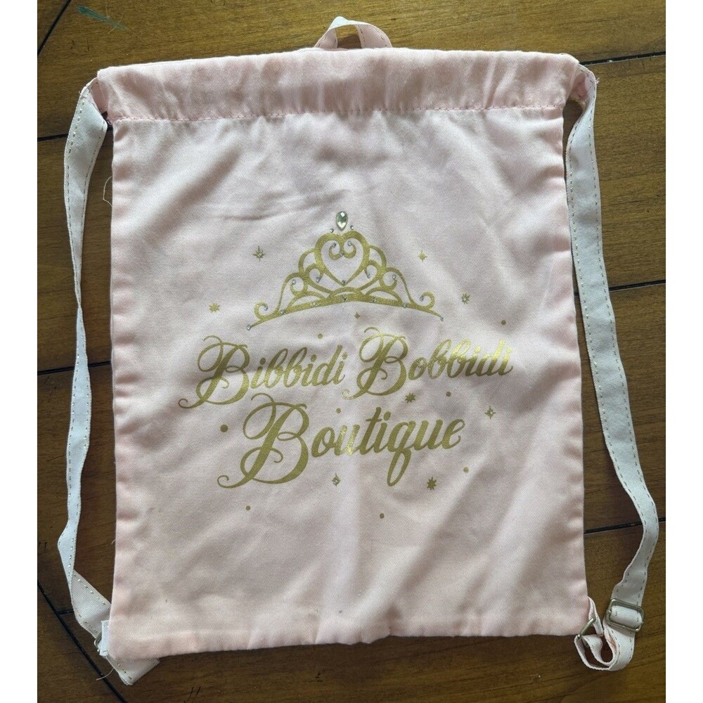 Disney Parks Bibbidi Bobbidi Boutique Embellished Cinch Bag Pink Backpack Soft